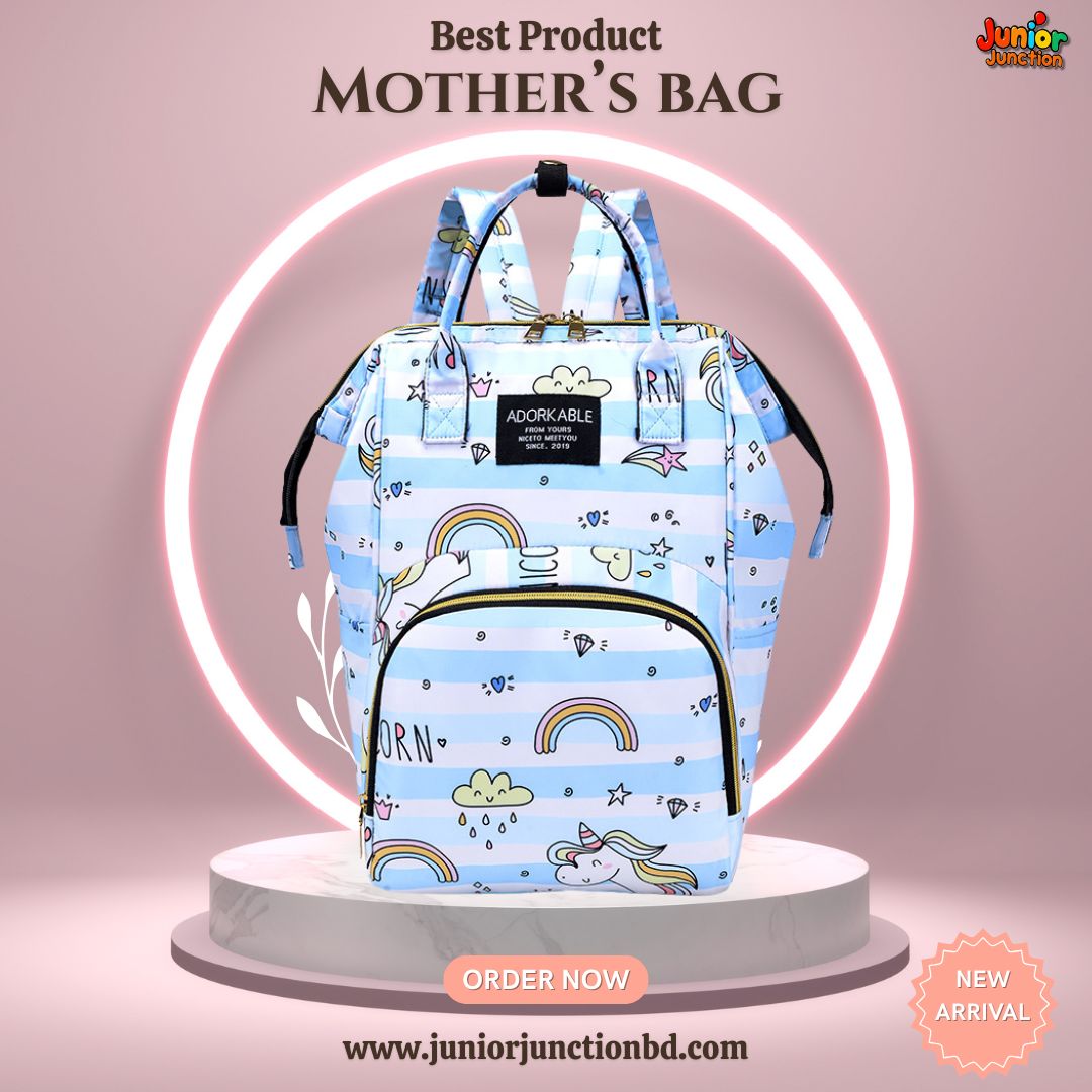 🎒 Premium Multi-Functional Mother’s Backpack – Sky Stripe Unicorn Edition