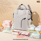 🎒 Premium Multi-Functional Mother’s Backpack – Sleek Off-White Ivory Edition