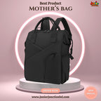 🎒 Premium Multi-Functional Mother’s Backpack – Sleek Charcoal Black Edition
