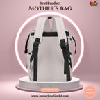 🎒 Premium Multi-Functional Mother’s Backpack – Sleek Off-White Ivory Edition