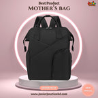 🎒 Premium Multi-Functional Mother’s Backpack – Sleek Charcoal Black Edition