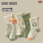🌿 Garden Meadow Bunny 5-Pair Premium Sock Set