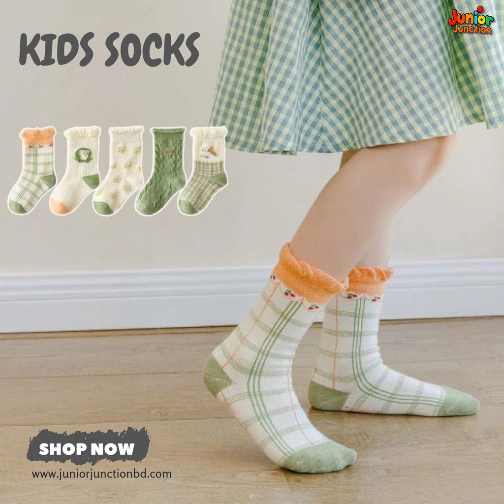 🌿 Garden Meadow Bunny 5-Pair Premium Sock Set