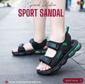 👡 Kids Horizon Max Sport Sandals – Stealth Black & Emerald Green