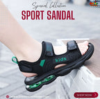 👡 Kids Horizon Max Sport Sandals – Stealth Black & Emerald Green