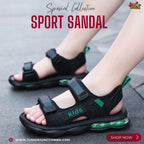👡 Kids Horizon Max Sport Sandals – Stealth Black & Emerald Green
