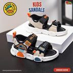 🚀 G.Duck Kids Urban Explorer Sandals – Stealth Black, Off-White & Solar Orange