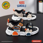 🚀 G.Duck Kids Urban Explorer Sandals – Stealth Black, Off-White & Solar Orange