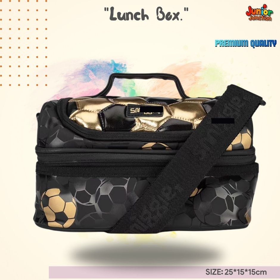 Goal Kick Double-Decker Lunch Bag (Metallic Gold & Pitch Black)