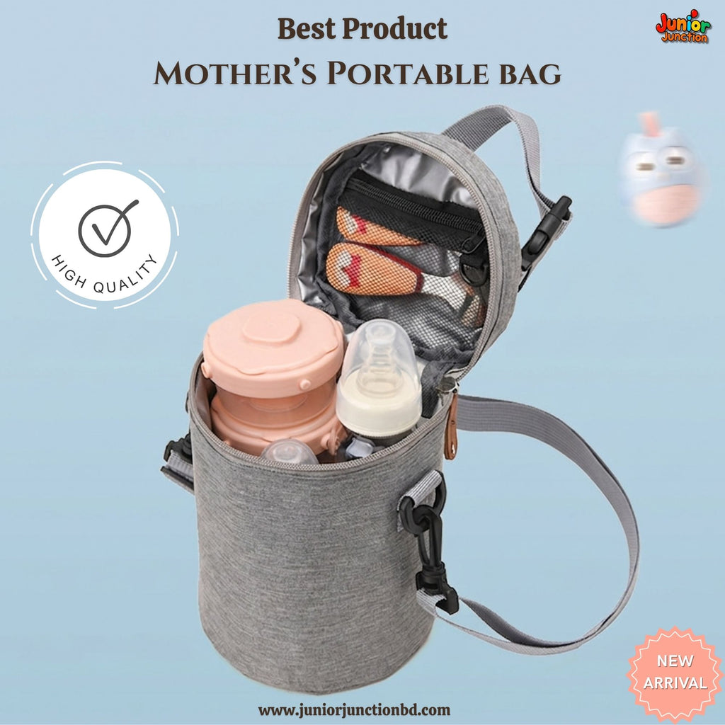 👜 Mother’s Portable Bag – Compact Grey Elegance