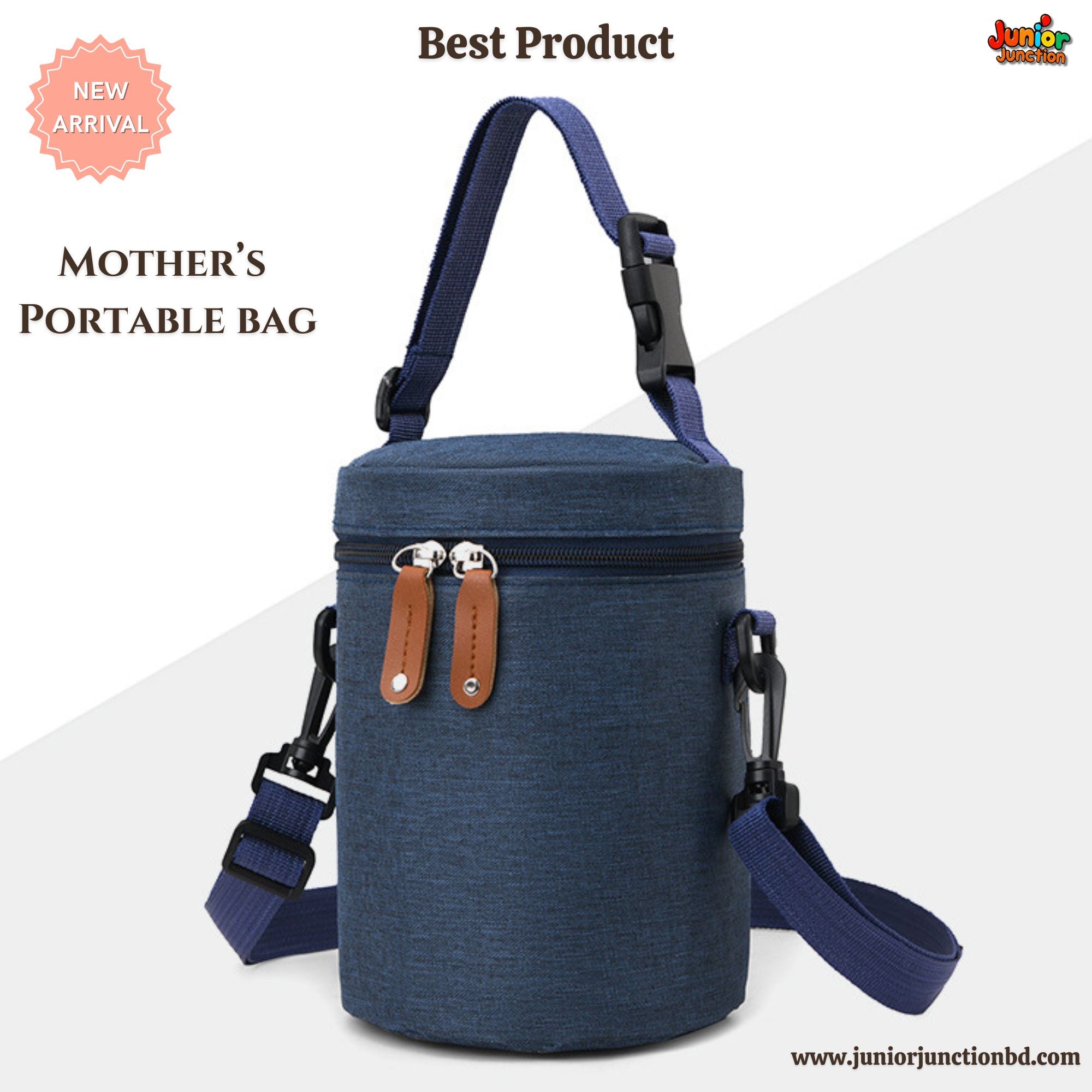 👜 Mother’s Portable Bag – Deep Denim Blue Elegance