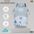 🎒 Multi-Function Mother’s Bag – Pastel Sage & Tropical Fruits Design
