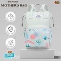 🎒 Multi-Function Mother’s Bag – Pastel Mint & Tropical Fruits Design
