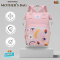 🎒 Multi-Function Mother’s Bag – Pastel Pink & Summer Fruits Design