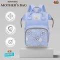 🐻 Blue Teddy Multi-Function Mother’s Bag – Pastel Sky Blue (40cm)