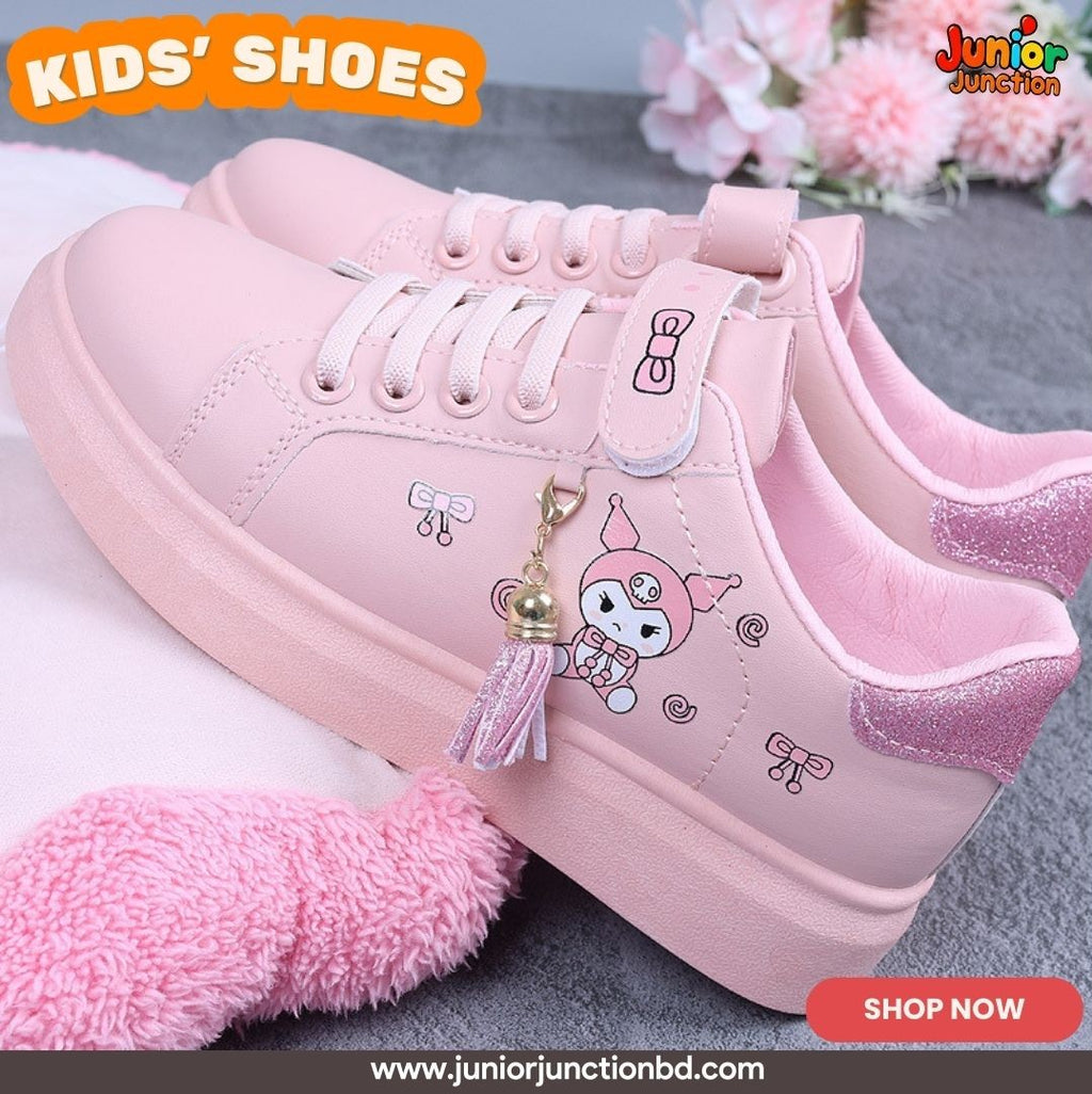 👟 Kids Sweet Charms Casual Sneakers – Blossom Pink & Glitter
