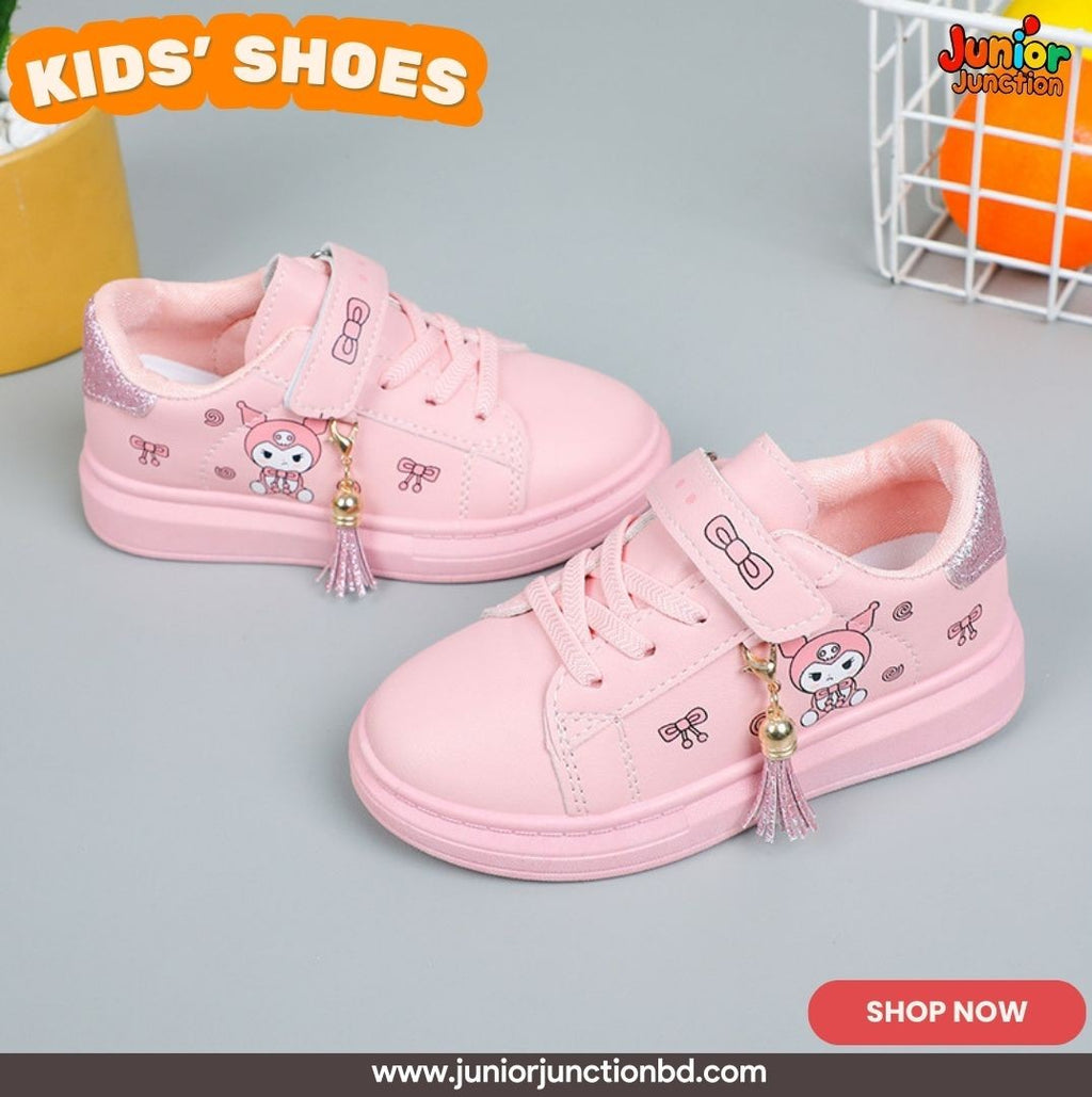 👟 Kids Sweet Charms Casual Sneakers – Blossom Pink & Glitter