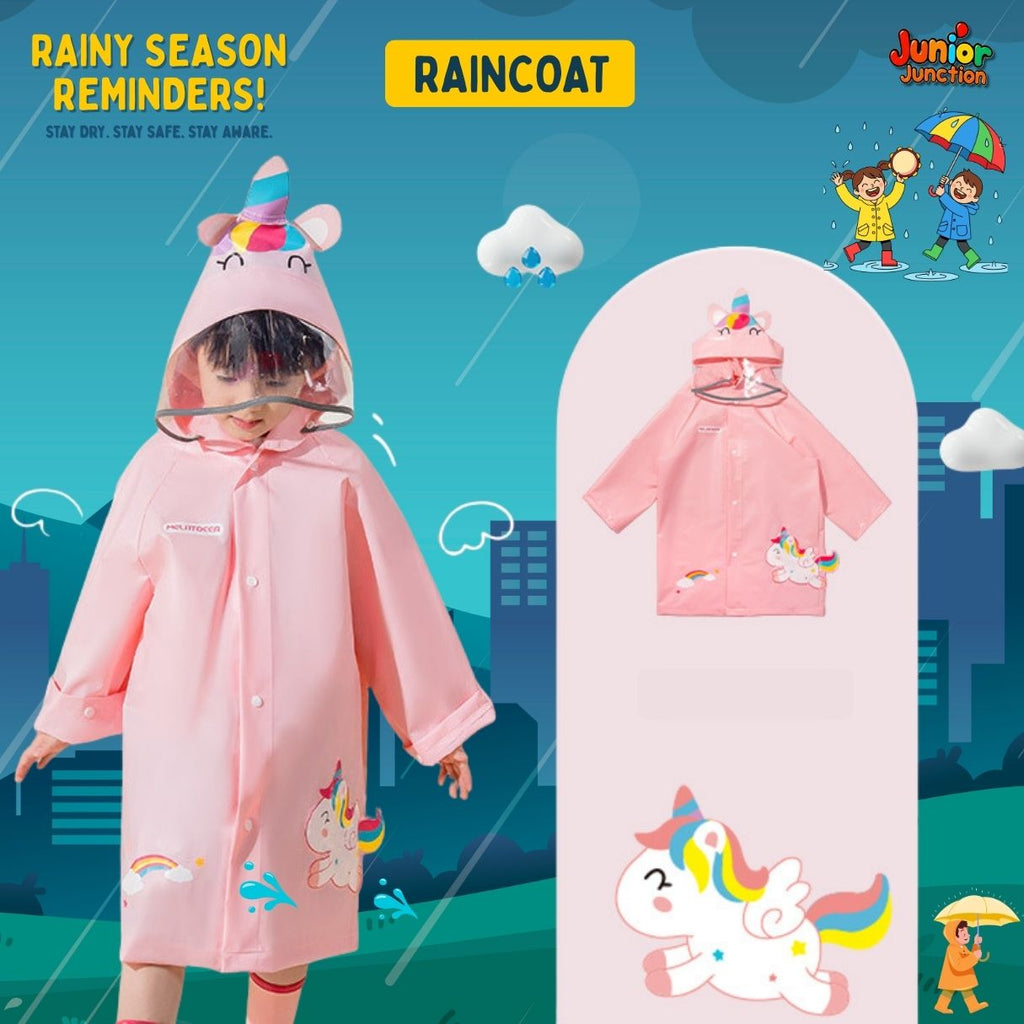 Magical Unicorn Pink Kids Raincoat