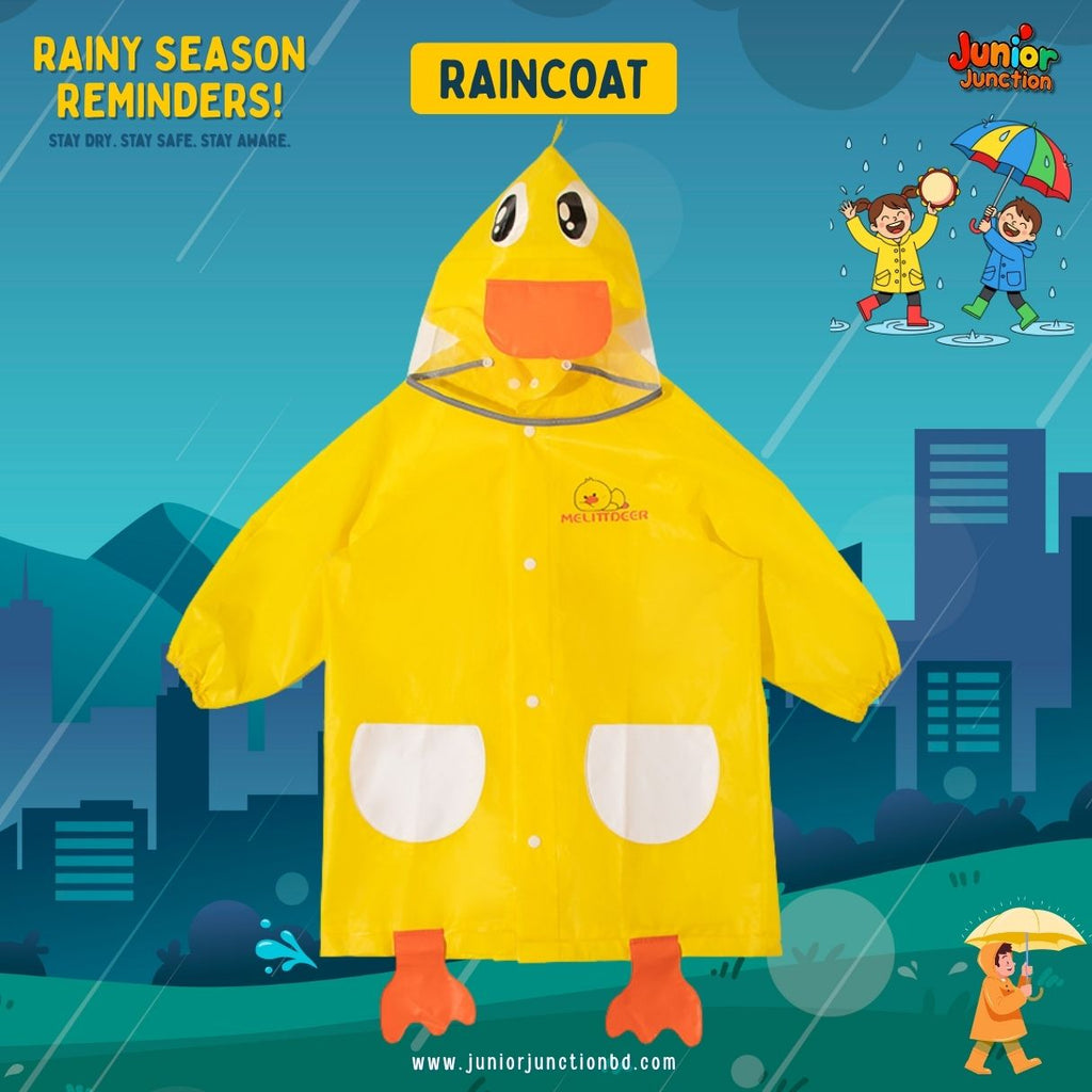 Playful Yellow Duck Kids Raincoat