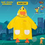 Playful Yellow Duck Kids Raincoat