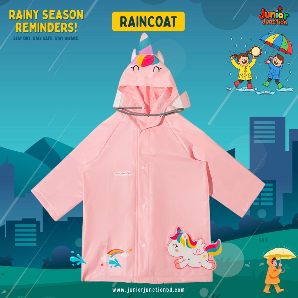 Magical Unicorn Pink Kids Raincoat