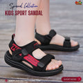 👡 Kids Urban Explorer Sport Sandals – Stealth Black & Crimson Red