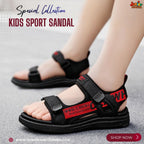 👡 Kids Urban Explorer Sport Sandals – Stealth Black & Crimson Red