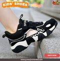 👟 Kids Urban Edge Cut-Out Sneakers – Stealth Black & Off-White
