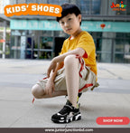 👟 Kids Urban Edge Cut-Out Sneakers – Stealth Black & Off-White