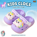 Kids Magical Unicorn Clogs – Soft Purple & White