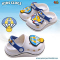 Kids Sky Aviator Clogs – White & Royal Blue