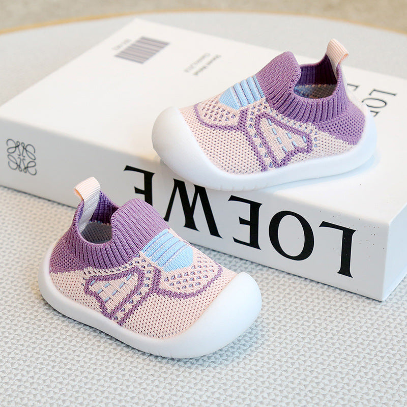💜 Kids Pastel Play Sock Sneakers – Lavender & Candy Pink
