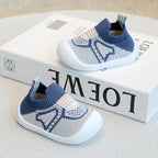 💙 Kids Pastel Play Sock Sneakers – Denim Blue & Sporty Grey
