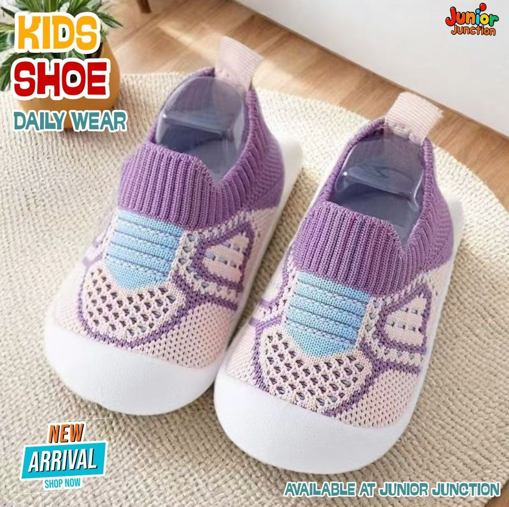 💜 Kids Pastel Play Sock Sneakers – Lavender & Candy Pink