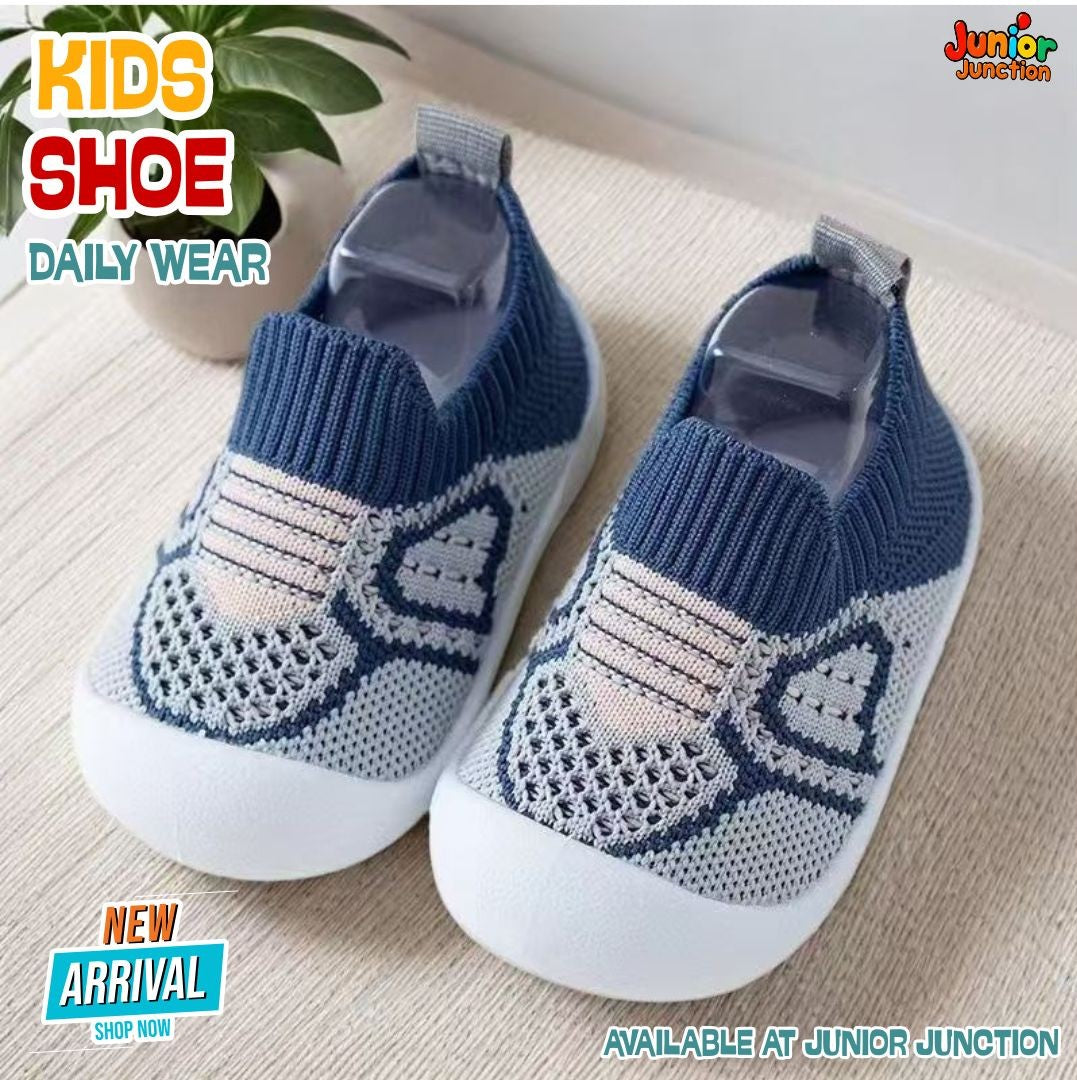 💙 Kids Pastel Play Sock Sneakers – Denim Blue & Sporty Grey