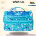 Playful Alien Double-Deck Lunch Bag 🌺💙 Metallic blue flap and dual insulated compartments.