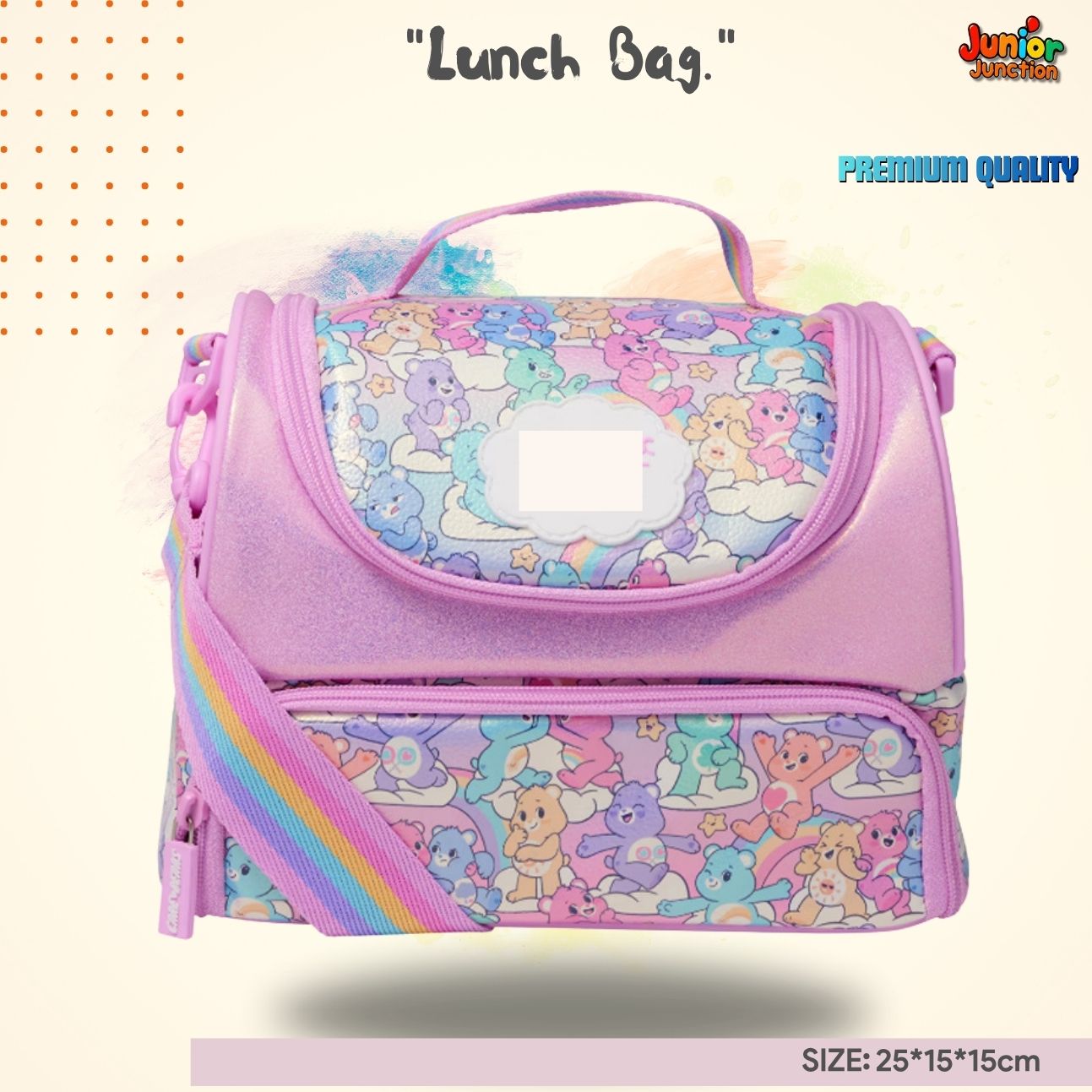 Rainbow Cloud Bear Double-Decker Lunch Bag (Candy Pink) 🌈🐻✨