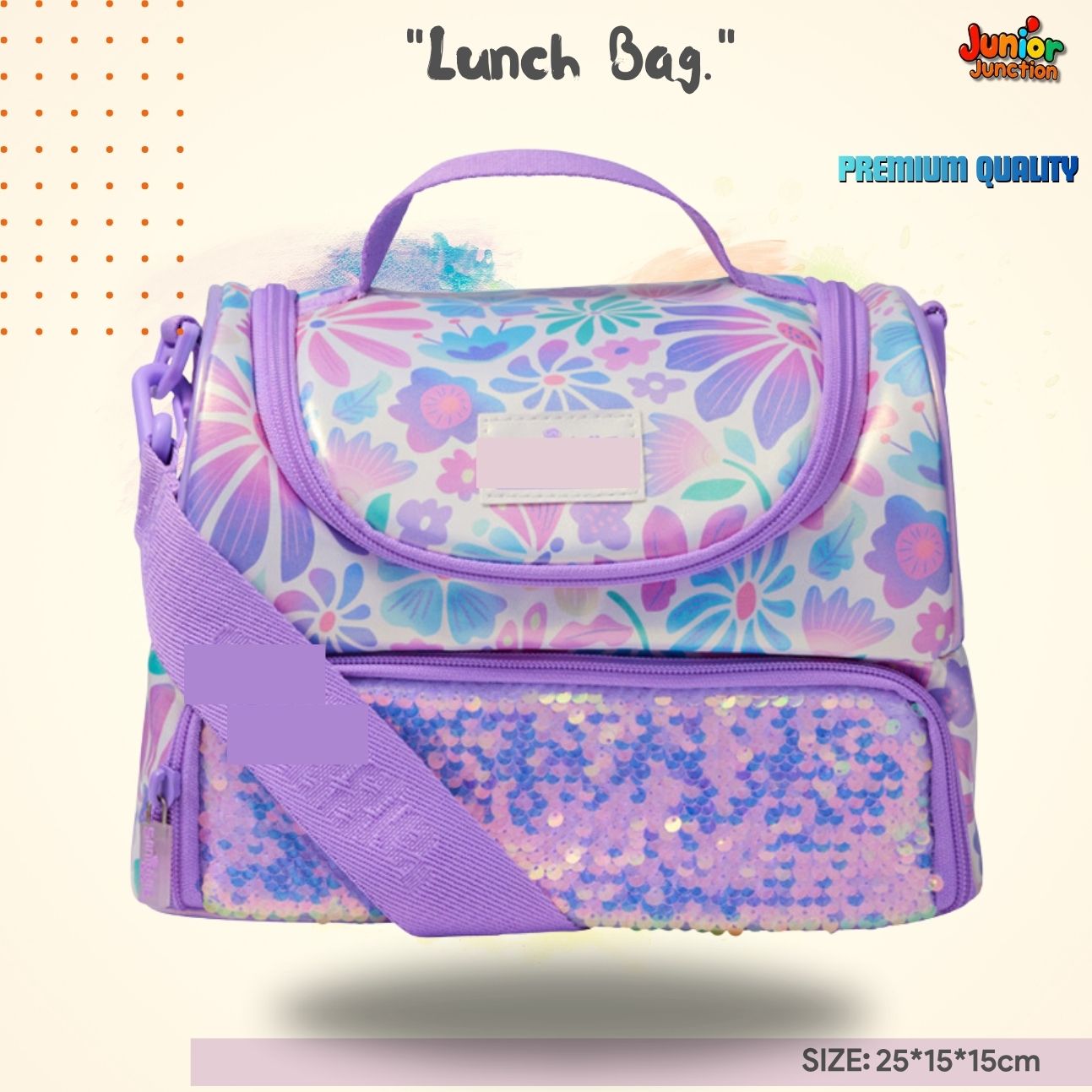 Lavender Fields Reversible Sequin Double-Decker Lunch Bag