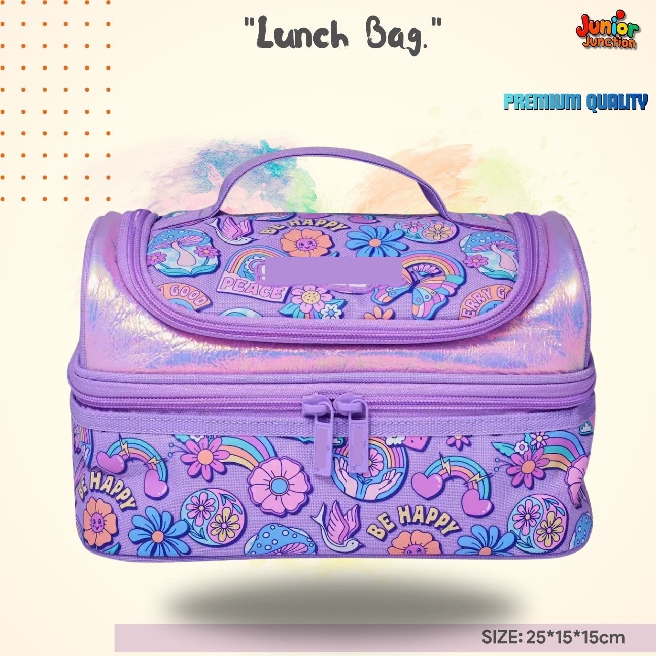 Positive Vibes Shimmering Double-Decker Lunch Bag