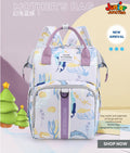 🌊 Ocean Serenity Multi-Function Mother’s Bag – Pastel Aquatic Print (42cm)