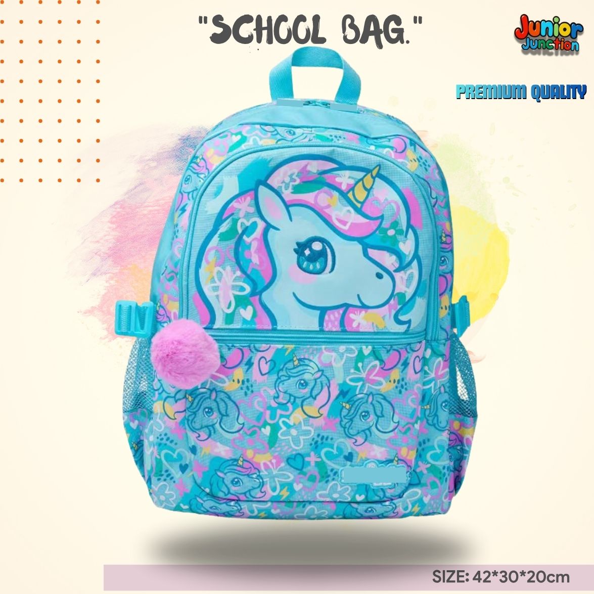 Enchanted Aqua Unicorn Kids Backpack (Turquoise Blue & Candy Pink) 🦄💖✨