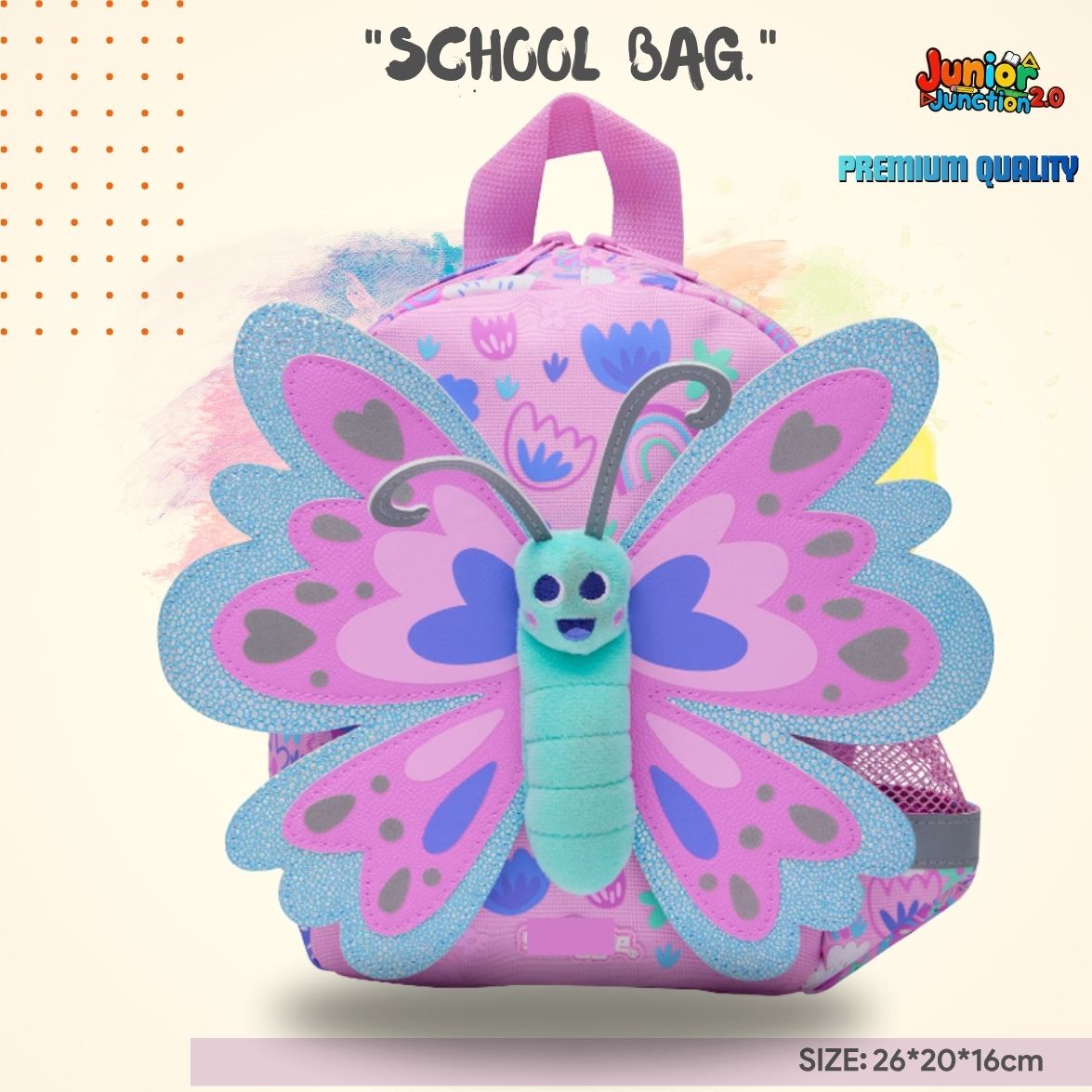 3D Flutter Butterfly Toddler Backpack (Bubblegum Pink & Sky Blue) 🦋🌸✨