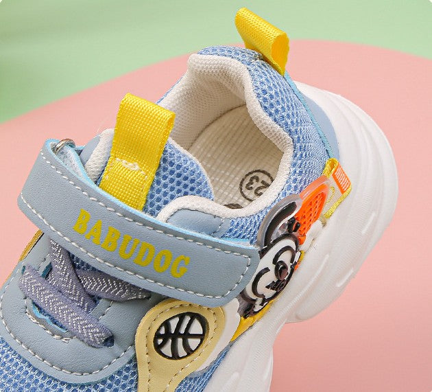 👟 Kids Playtime Pro Athletic Sneakers – Powder Blue & Pastel Yellow