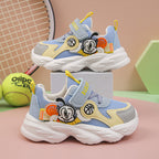 👟 Kids Playtime Pro Athletic Sneakers – Powder Blue & Pastel Yellow