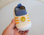🦆 Kids Little Duckling Sock Sneakers – Cream & Denim Blue