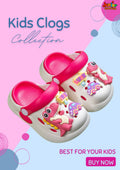 🦖 Kids Rosy Dino Clogs – Marshmallow White & Berry Pink