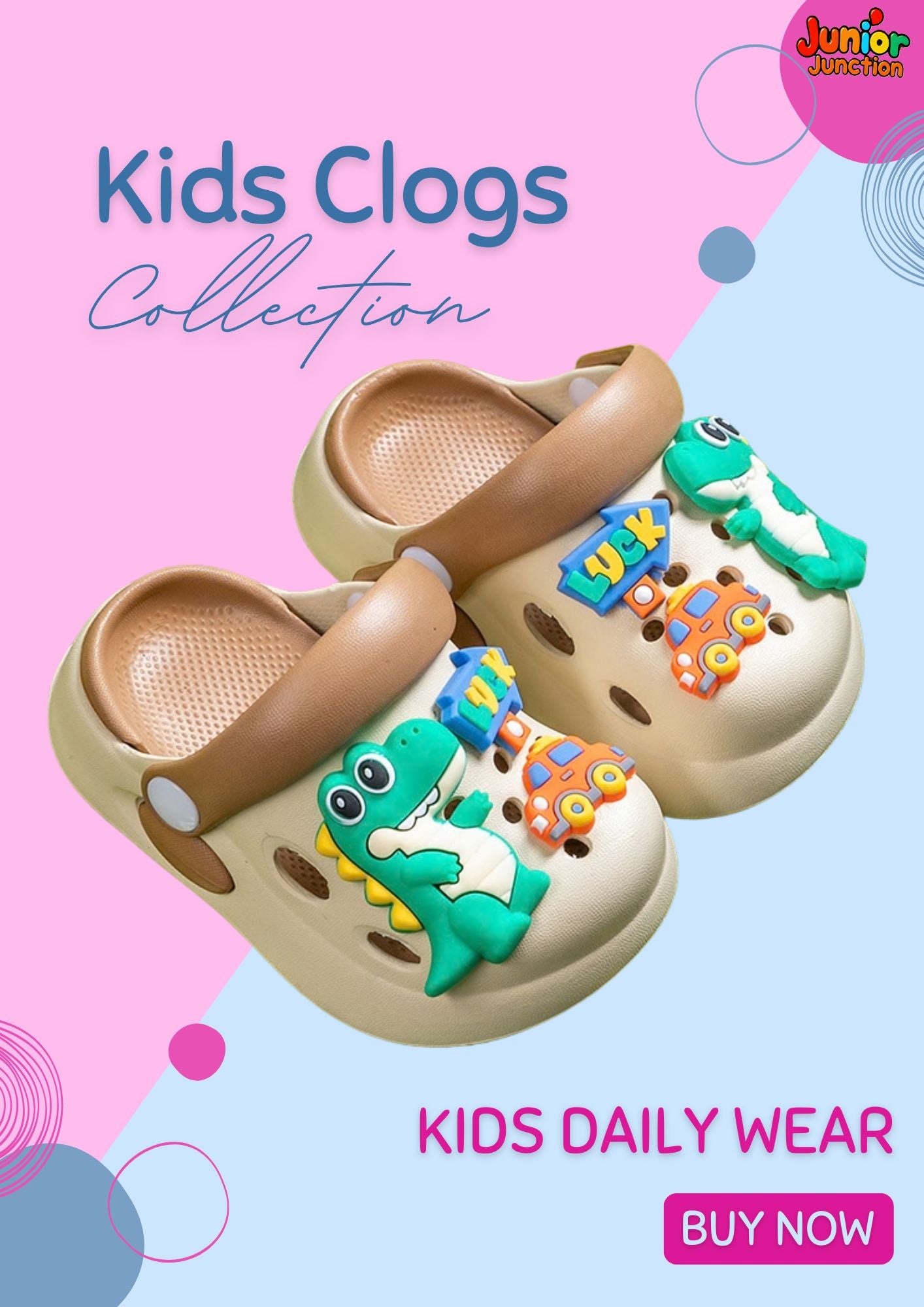 🐊 Kids Roaring Dino Clogs – Sand Adventure & Jurassic Green