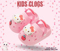 🎀 Kids Cute Kitty Sakura Clogs – Pastel Petal Pink