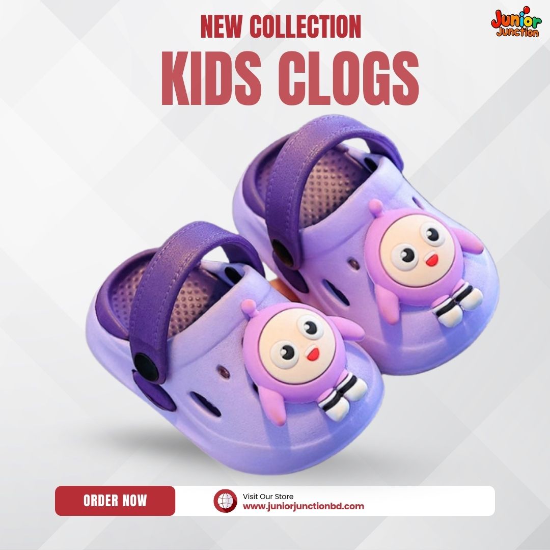 🦄 Kids Magic Buddy Clogs – Soft Lilac & Royal Purple