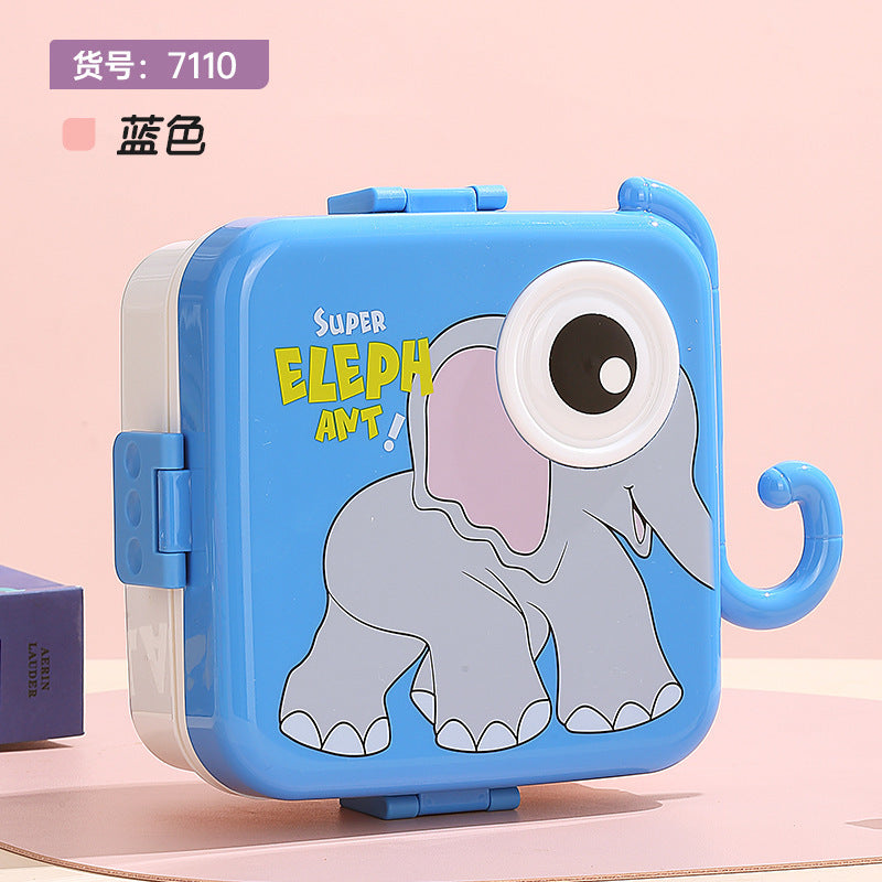 🍱 Super Elephant 3D Kids Bento Lunch Box (1500 ML) – Cobalt Blue & Soft Cream